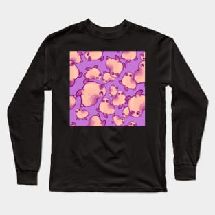 Peachy Baby Seals on Orchid Long Sleeve T-Shirt